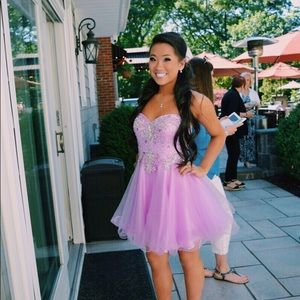 Purple diamond encrusted formal dress